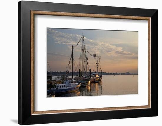 Germany, Hamburg, View over the Elbe Against Finkenwerder-Uwe Steffens-Framed Photographic Print