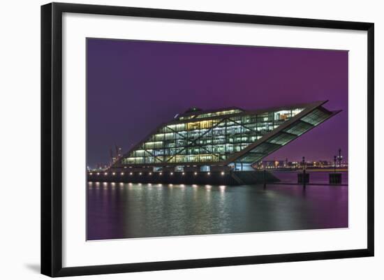 Germany, Hanseatic Town Hamburg, Dockland, Office Building, in the Evening-Sebastian Scheuerecker-Framed Photographic Print