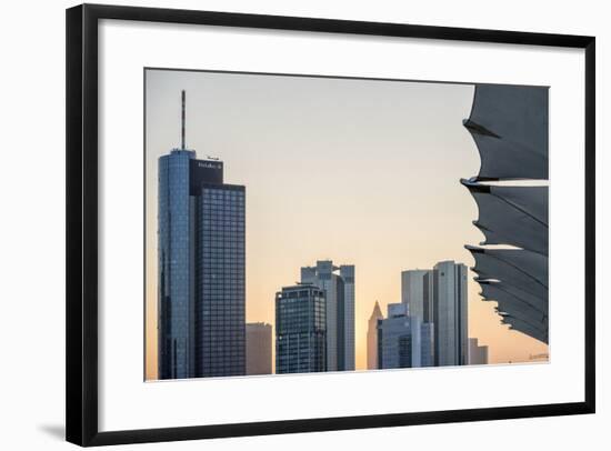 Germany, Hesse, Frankfurt Am Main, Frankfurt, Financial District, Sundown-Bernd Wittelsbach-Framed Photographic Print