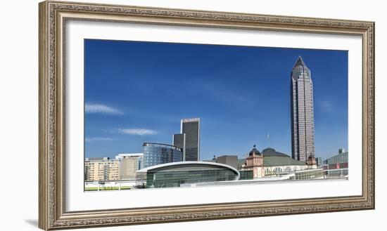 Germany, Hesse, Frankfurt Am Main, Skyline with Messeturm (Trade Fair Tower) and Auditorium-Bernd Wittelsbach-Framed Photographic Print