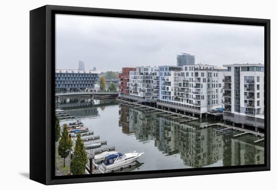 Germany, Hesse, Frankfurt Am Main, View to Residential Buildings at West Harbour-Bernd Wittelsbach-Framed Premier Image Canvas