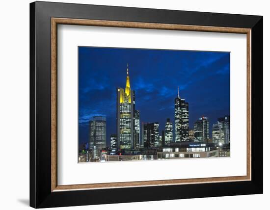 Germany, Hesse, Frankfurt on the Main, Financial District at Dusk-Bernd Wittelsbach-Framed Photographic Print