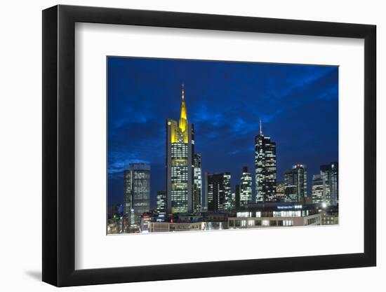 Germany, Hesse, Frankfurt on the Main, Financial District at Dusk-Bernd Wittelsbach-Framed Photographic Print