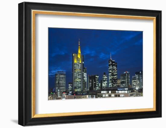 Germany, Hesse, Frankfurt on the Main, Financial District at Dusk-Bernd Wittelsbach-Framed Photographic Print