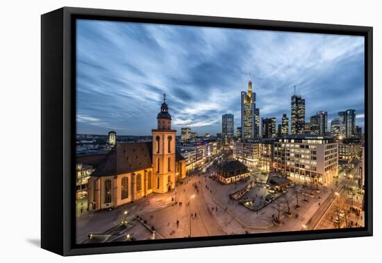 Germany, Hesse, Frankfurt on the Main, Skyline with Hauptwache and St. Catherine's Church-Bernd Wittelsbach-Framed Premier Image Canvas