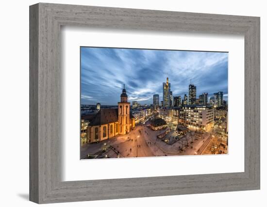 Germany, Hesse, Frankfurt on the Main, Skyline with Hauptwache and St. Catherine's Church-Bernd Wittelsbach-Framed Photographic Print