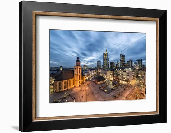 Germany, Hesse, Frankfurt on the Main, Skyline with Hauptwache and St. Catherine's Church-Bernd Wittelsbach-Framed Photographic Print