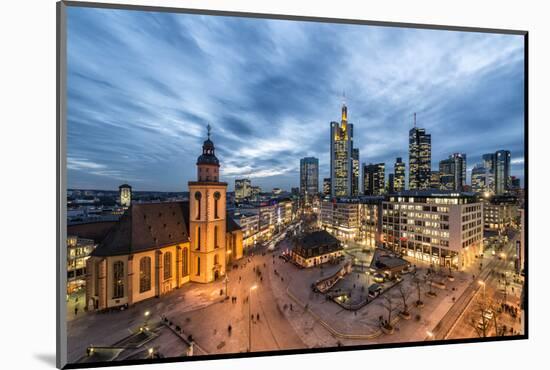 Germany, Hesse, Frankfurt on the Main, Skyline with Hauptwache and St. Catherine's Church-Bernd Wittelsbach-Mounted Photographic Print