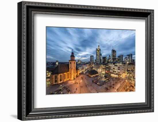 Germany, Hesse, Frankfurt on the Main, Skyline with Hauptwache and St. Catherine's Church-Bernd Wittelsbach-Framed Photographic Print