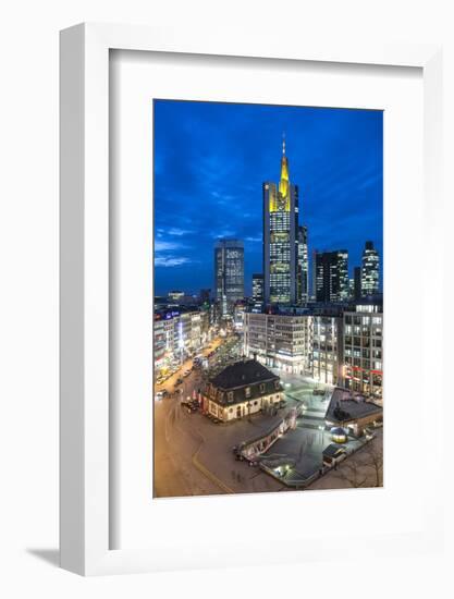 Germany, Hesse, Frankfurt on the Main, Skyline with Hauptwache and St. Catherine's Church-Bernd Wittelsbach-Framed Photographic Print