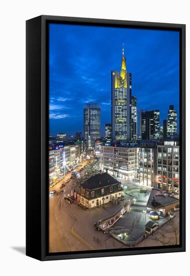 Germany, Hesse, Frankfurt on the Main, Skyline with Hauptwache and St. Catherine's Church-Bernd Wittelsbach-Framed Premier Image Canvas