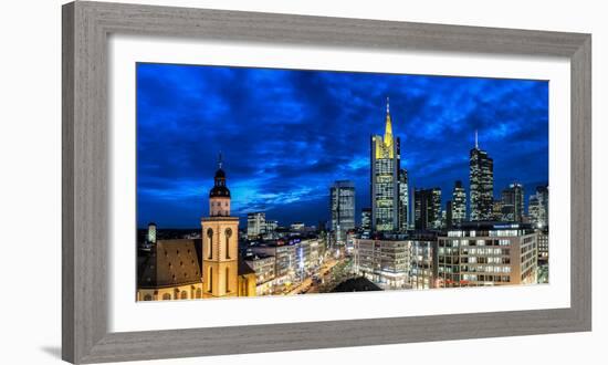 Germany, Hesse, Frankfurt on the Main, Skyline with Hauptwache and St. Catherine's Church-Bernd Wittelsbach-Framed Photographic Print