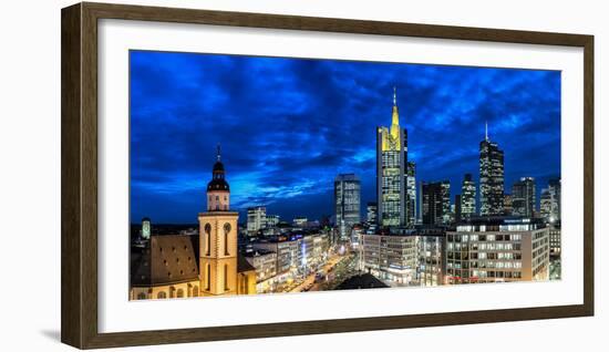 Germany, Hesse, Frankfurt on the Main, Skyline with Hauptwache and St. Catherine's Church-Bernd Wittelsbach-Framed Photographic Print