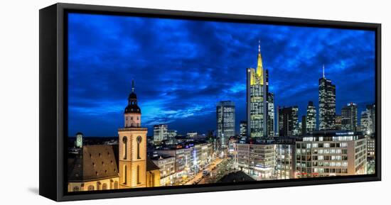 Germany, Hesse, Frankfurt on the Main, Skyline with Hauptwache and St. Catherine's Church-Bernd Wittelsbach-Framed Premier Image Canvas