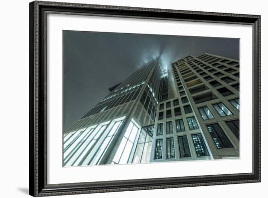 Germany, Hesse, Frankfurt on the Main, Taunusturm in Fog-Bernd Wittelsbach-Framed Photographic Print