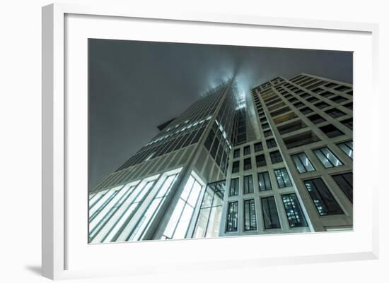 Germany, Hesse, Frankfurt on the Main, Taunusturm in Fog-Bernd Wittelsbach-Framed Photographic Print