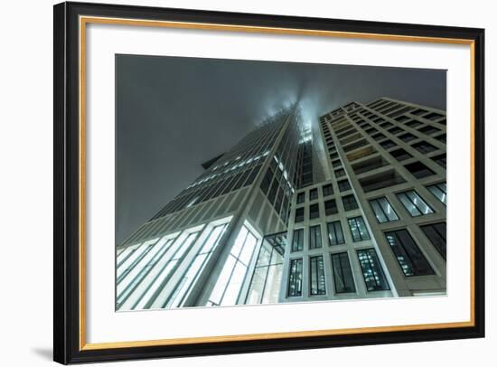 Germany, Hesse, Frankfurt on the Main, Taunusturm in Fog-Bernd Wittelsbach-Framed Photographic Print