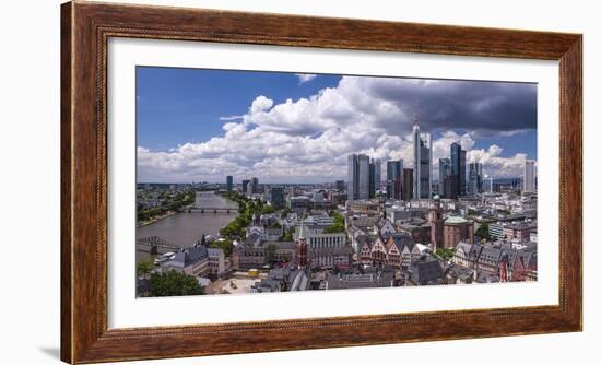 Germany, Hessen, Frankfurt on the Main, Panoramic View from the Cathedral on the Main, Ršmerberg-Udo Siebig-Framed Photographic Print