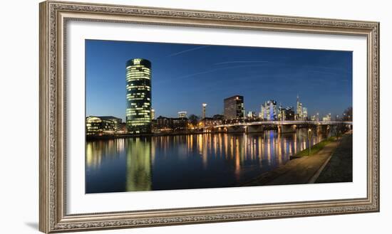 Germany, Hessen, Frankfurt on the Main, Westhafen with the Westhafen Tower and the Skyline-Bernd Wittelsbach-Framed Photographic Print