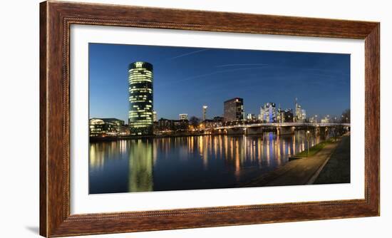 Germany, Hessen, Frankfurt on the Main, Westhafen with the Westhafen Tower and the Skyline-Bernd Wittelsbach-Framed Photographic Print