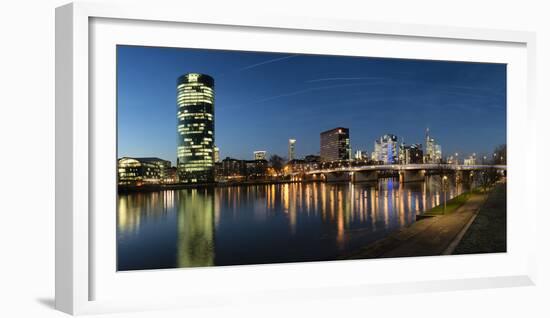 Germany, Hessen, Frankfurt on the Main, Westhafen with the Westhafen Tower and the Skyline-Bernd Wittelsbach-Framed Photographic Print