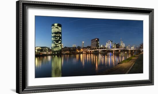 Germany, Hessen, Frankfurt on the Main, Westhafen with the Westhafen Tower and the Skyline-Bernd Wittelsbach-Framed Photographic Print