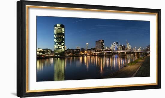 Germany, Hessen, Frankfurt on the Main, Westhafen with the Westhafen Tower and the Skyline-Bernd Wittelsbach-Framed Photographic Print