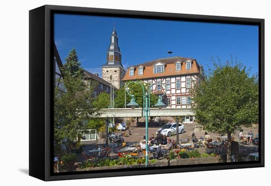 Germany, Hessen, Northern Hessen, Bad Zwesten, Old Town, City Hall, Restaurant-Chris Seba-Framed Premier Image Canvas