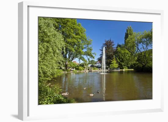 Germany, Hessen, Northern Hessen, Reinhardshausen, Health Resort Park, Pond-Chris Seba-Framed Photographic Print