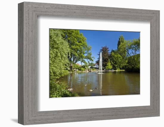 Germany, Hessen, Northern Hessen, Reinhardshausen, Health Resort Park, Pond-Chris Seba-Framed Photographic Print