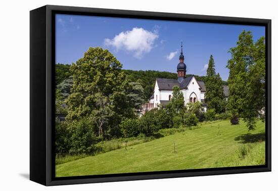 Germany, Hessen, Rheingau, Eltville at River Rhine, Abbey Eberbach, Abbey Gardens with Basilica-Udo Siebig-Framed Premier Image Canvas