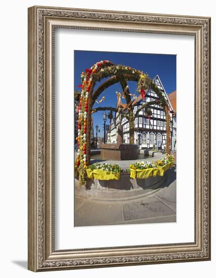 Germany, Hessen, Waldecker Land, Fountain, Easter Decoration, Market Square, Old Town-Chris Seba-Framed Photographic Print