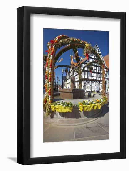 Germany, Hessen, Waldecker Land, Fountain, Easter Decoration, Market Square, Old Town-Chris Seba-Framed Photographic Print