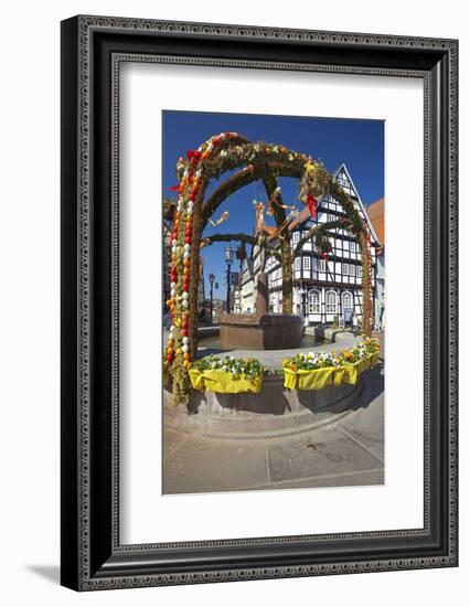 Germany, Hessen, Waldecker Land, Fountain, Easter Decoration, Market Square, Old Town-Chris Seba-Framed Photographic Print