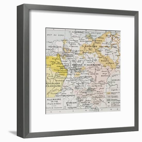 Germany In 1795 Old Map (Peace Of Basel)-marzolino-Framed Art Print