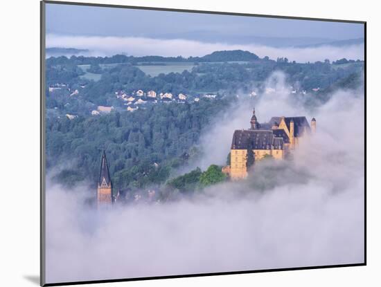 Germany, Landgrave's Castle, Fog, Atmospheric Inversion, Bell Tower of the Lutheran Parish-K. Schlierbach-Mounted Photographic Print