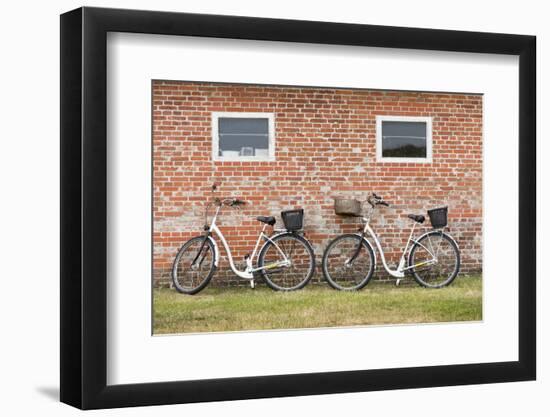 Germany, Lower Saxony, East Friesland, parked bicycles.-Roland T. Frank-Framed Photographic Print
