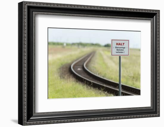 Germany, Lower Saxony, East Friesland, rails of the Inselbahn Langeoog-Roland T. Frank-Framed Photographic Print