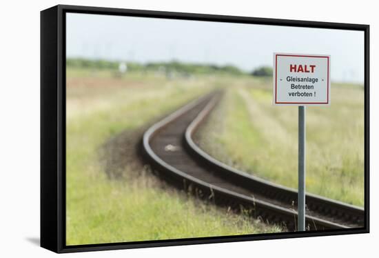 Germany, Lower Saxony, East Friesland, rails of the Inselbahn Langeoog-Roland T. Frank-Framed Stretched Canvas