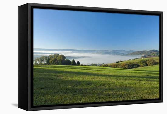 Germany, Lower Saxony, Weser Hills, Ottenstein Plateau, Autumn, Morning Fog, Weser Valley-Chris Seba-Framed Premier Image Canvas