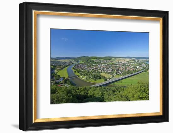 Germany, Lower Saxony, Weser Uplands, Weser River, Town of Bodenwerder, Panoramic View-Chris Seba-Framed Photographic Print