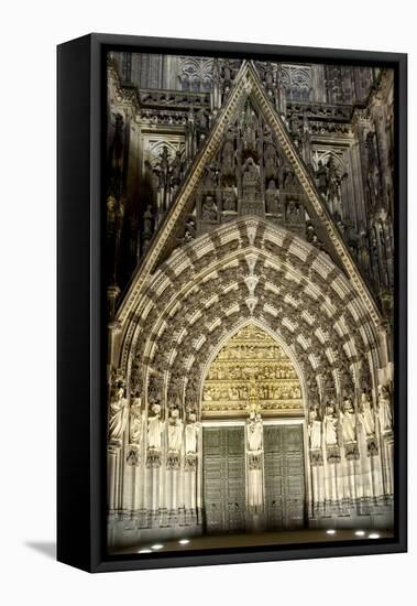Germany, North Rhine-Westphalia, Cologne, Cathedral, West Side, Wall Figures in the Mary Portal-Chris Seba-Framed Premier Image Canvas