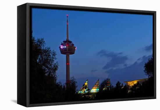 Germany, North Rhine-Westphalia, Cologne, Television Tower, Evening-Chris Seba-Framed Premier Image Canvas