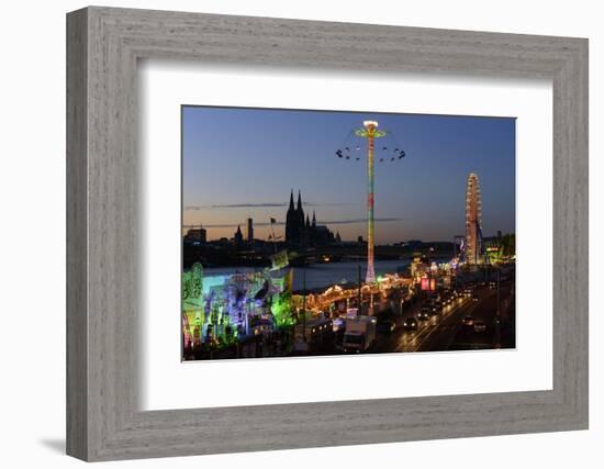 Germany, North Rhine-Westphalia, Funfair on the Deutz Shore-Andreas Keil-Framed Photographic Print