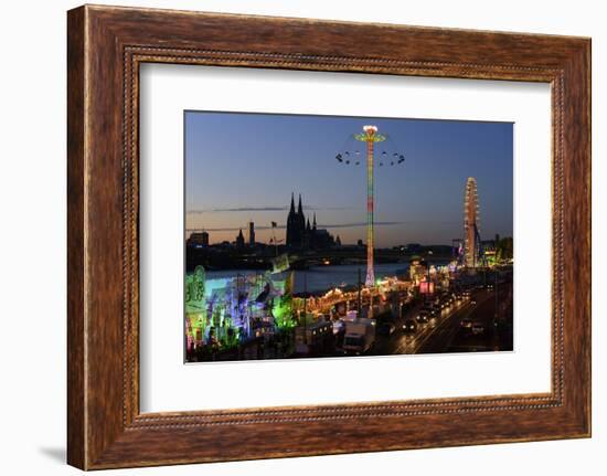 Germany, North Rhine-Westphalia, Funfair on the Deutz Shore-Andreas Keil-Framed Photographic Print