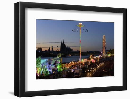 Germany, North Rhine-Westphalia, Funfair on the Deutz Shore-Andreas Keil-Framed Photographic Print