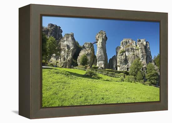 Germany, North Rhine-Westphalia, Horn-Bad Meinberg, Externsteine-Chris Seba-Framed Premier Image Canvas