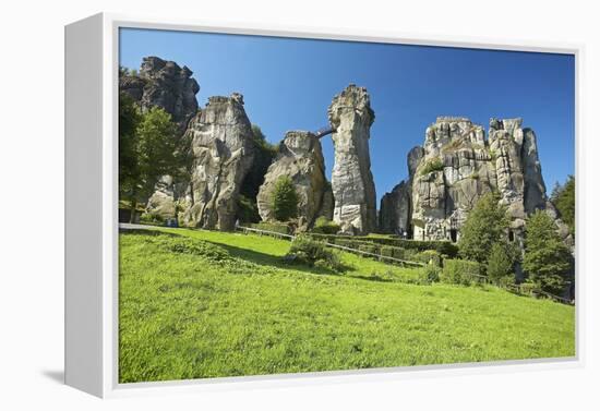 Germany, North Rhine-Westphalia, Horn-Bad Meinberg, Externsteine-Chris Seba-Framed Premier Image Canvas