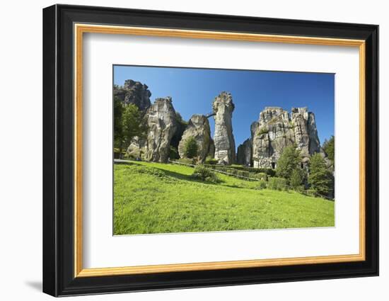 Germany, North Rhine-Westphalia, Horn-Bad Meinberg, Externsteine-Chris Seba-Framed Photographic Print