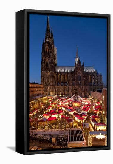 Germany, North Rhine-Westphalia, Rhineland, Cologne, Christmas Market-Chris Seba-Framed Premier Image Canvas